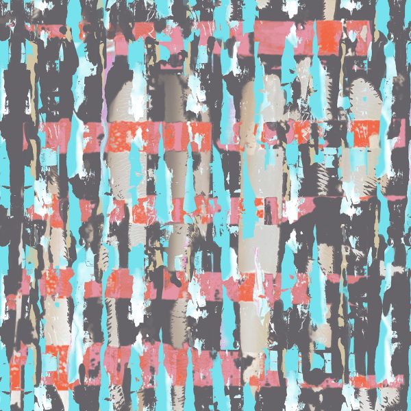 Poster, pattern design, charcoal, grey, red, pink blue, white, detail 1