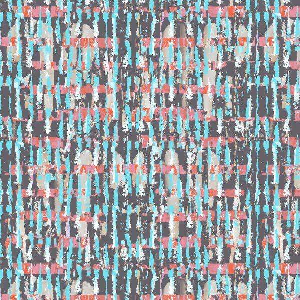 Poster, pattern design, charcoal, grey, red, pink blue, white