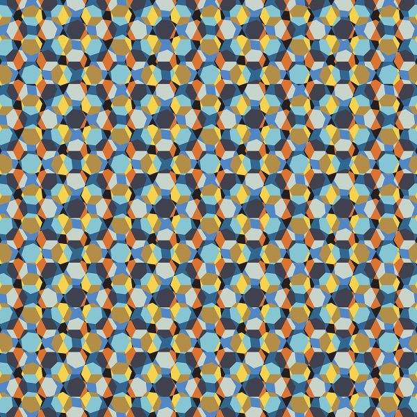 Hex Layers, pattern design, repeat view