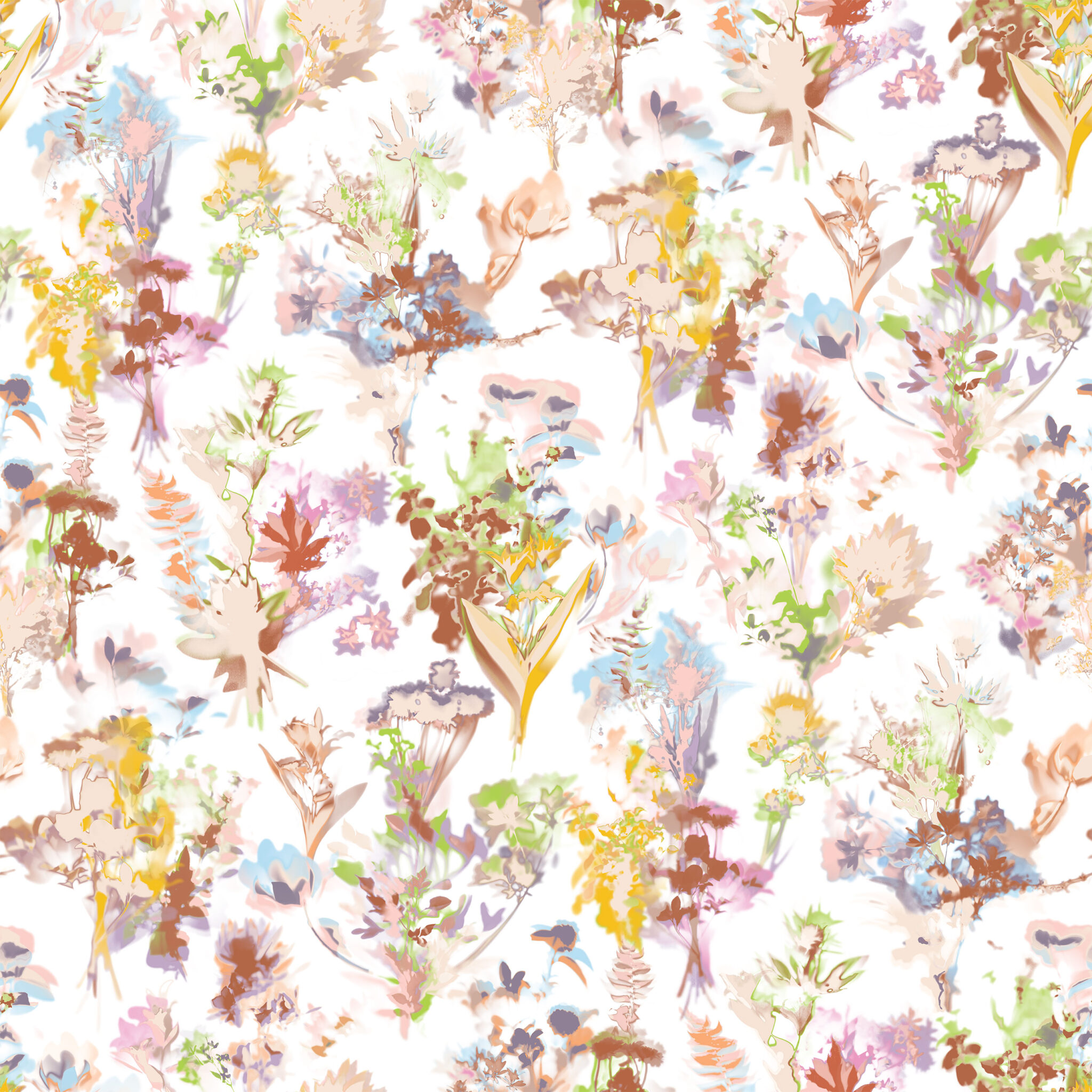 Bouquet, Repeat pattern design, large scale floral, for upholstery and wallpaper.