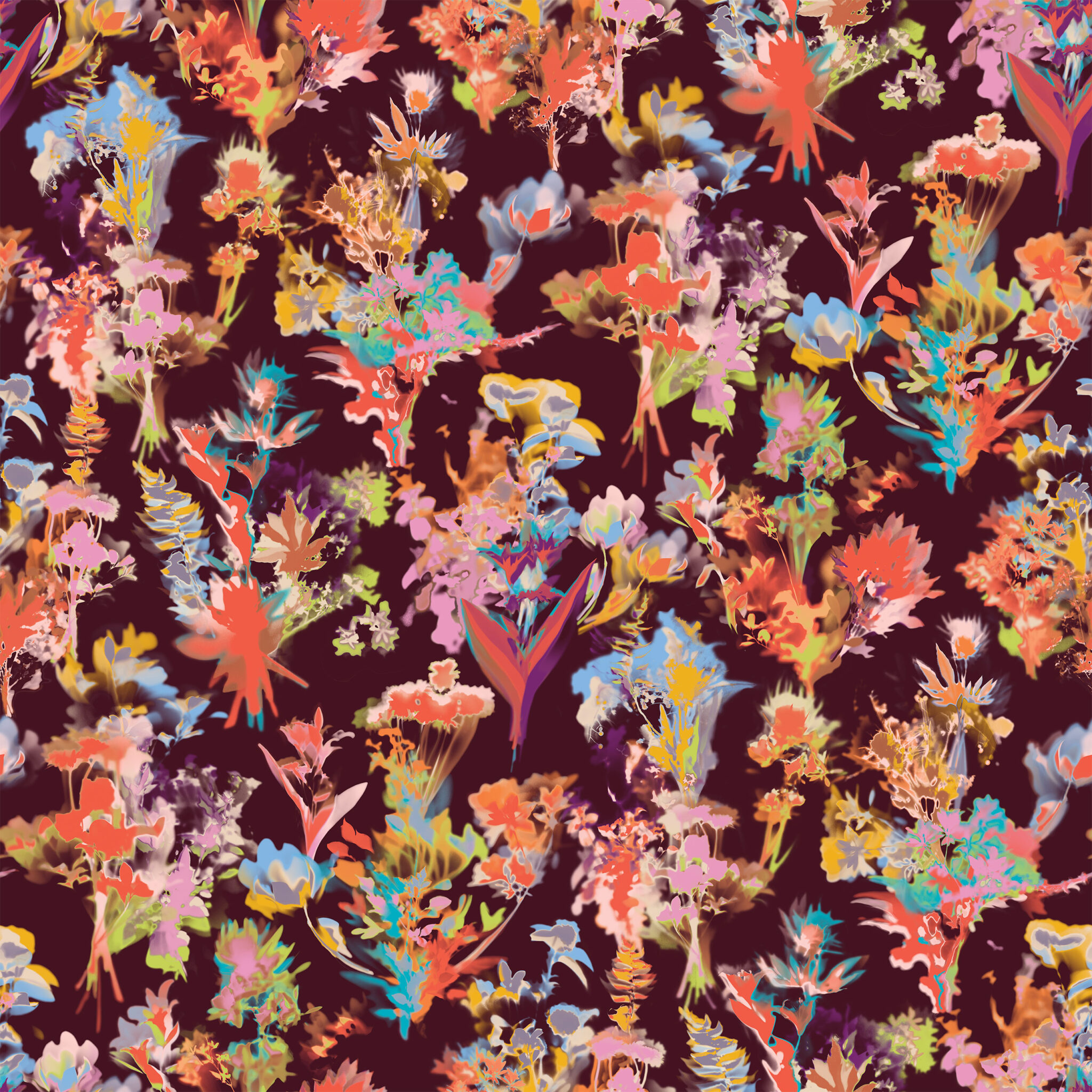 Bouquet, Large Scale Floral pattern for upholstery and wallcovering.