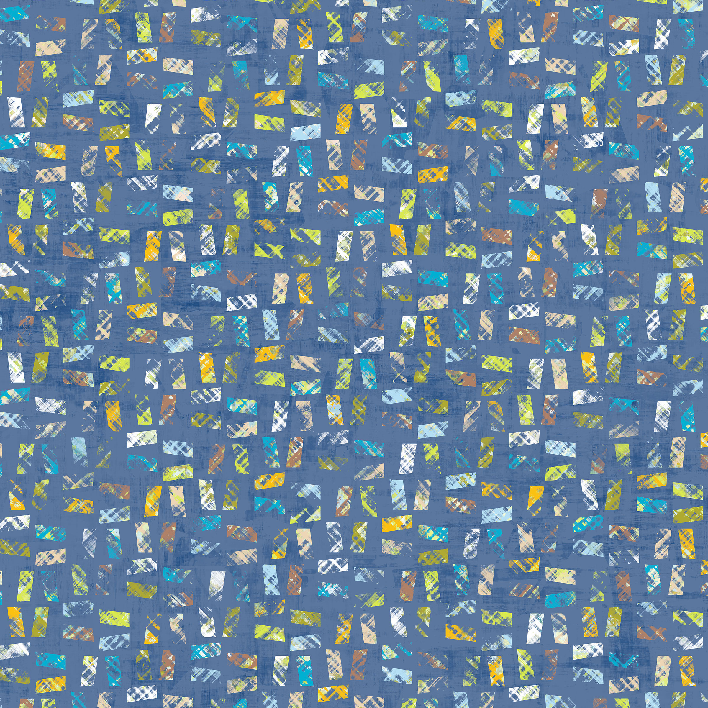Poster, textured geometric textile design for upholstery. Blue colourway.