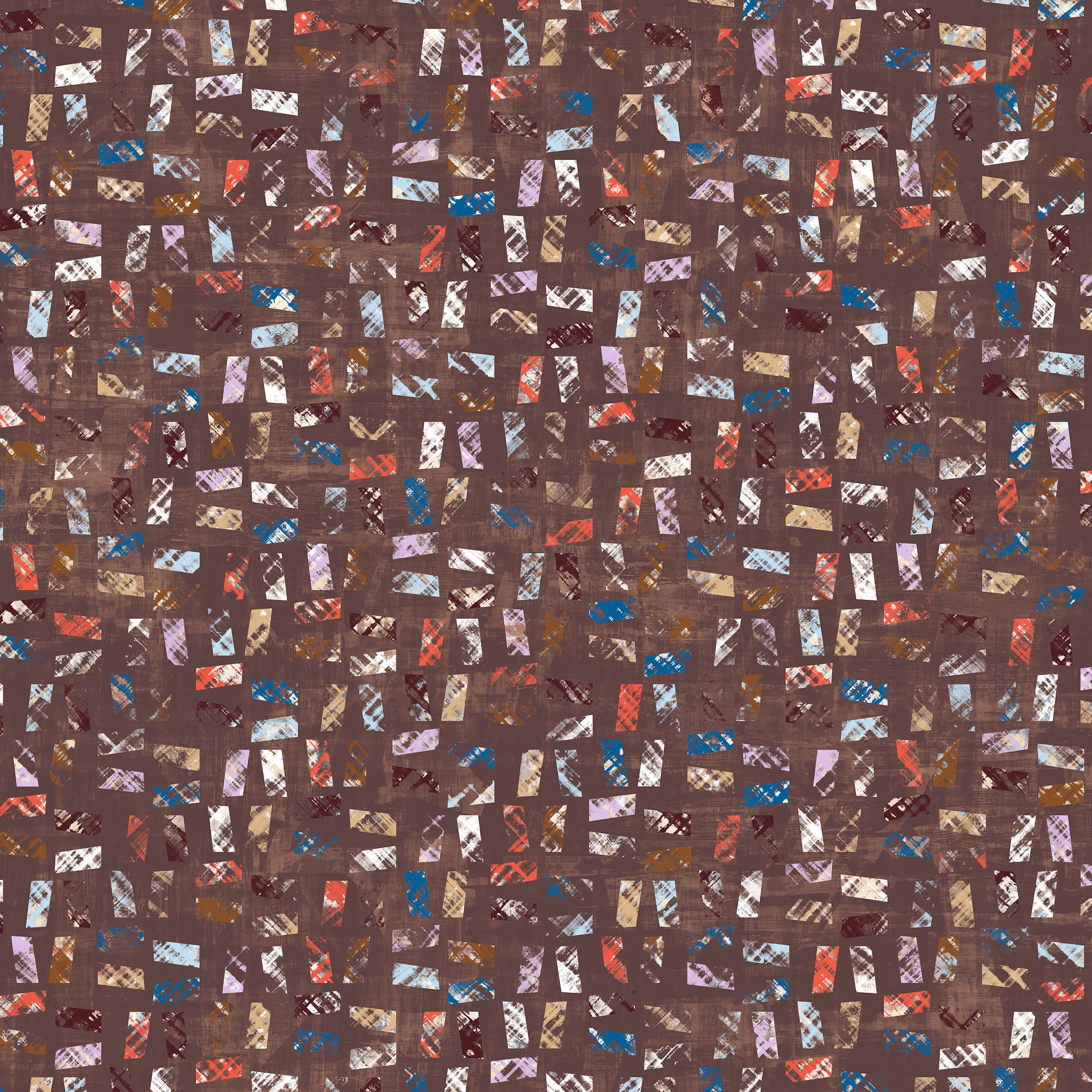 Poster, textured geometric textile design for upholstery. Dark Neutral / Brown colourway.