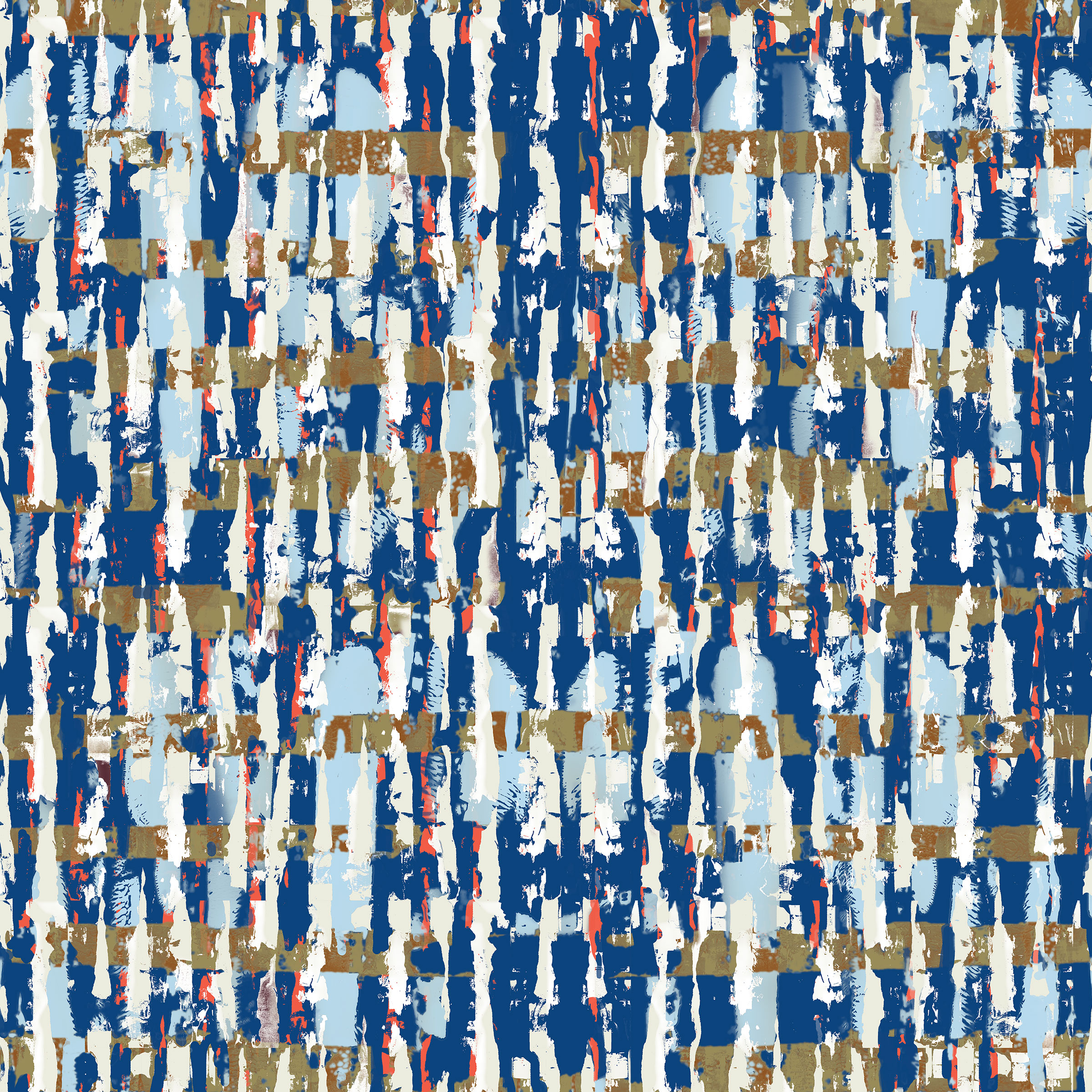 Poster. Textile design for upholstery and wall panels. Blue colourway.