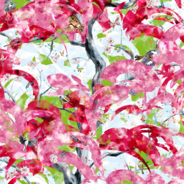 Arbor Vitae. Tree of life design for upholstery and wallcovering.