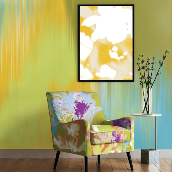 Pattern Planar, colour Ray on wall. Bouquet, colour Flash on chair.