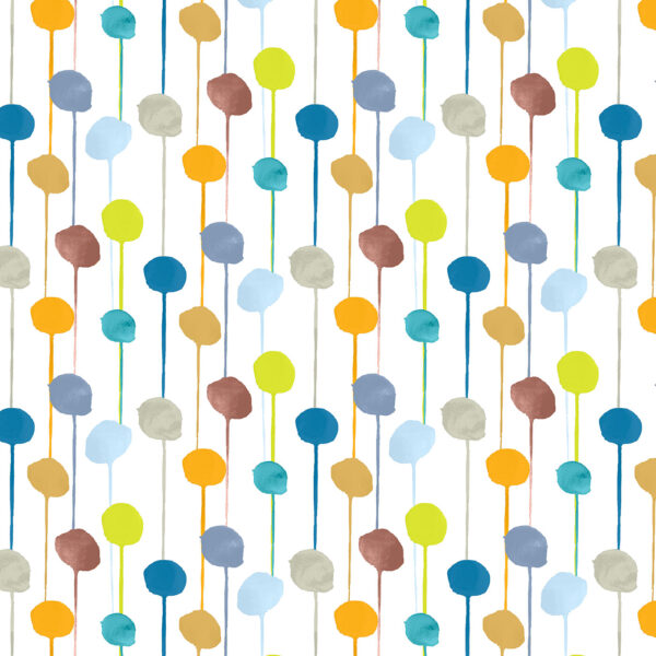 The Ritas World collection by Mushaboom Design. Textile and wallcoverings. Pattern Balloon, colour Sprinkle. Detail.