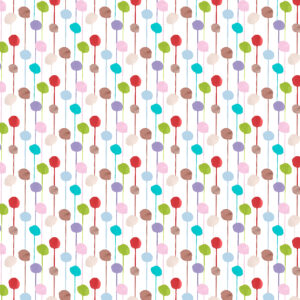 Ritas World collection by Mushaboom Design. Textile wallcoverings. Pattern Balloon, colour Candy,