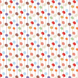 Ritas World collection by Mushaboom Design. Textile wallcoverings. Pattern Balloon, colour Juju.