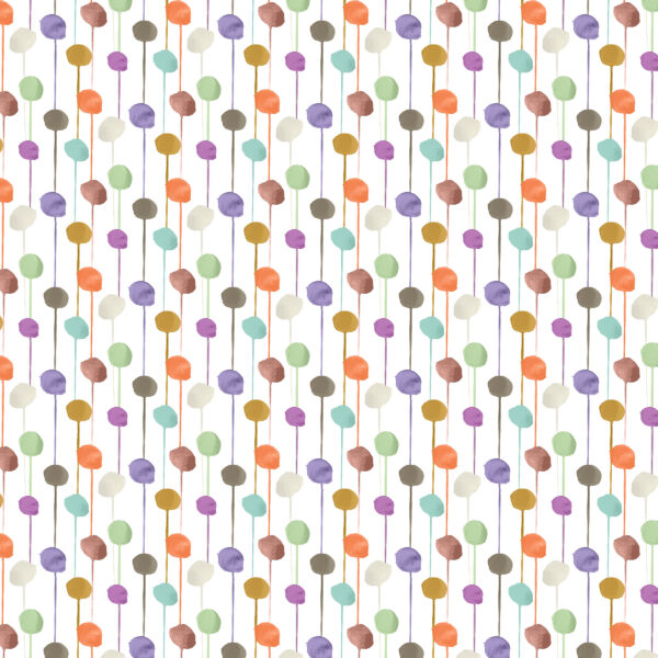 The Rita's World collection by Mushaboom Design. Textiles and wallcoverings. Pattern Balloon, colour Pop.