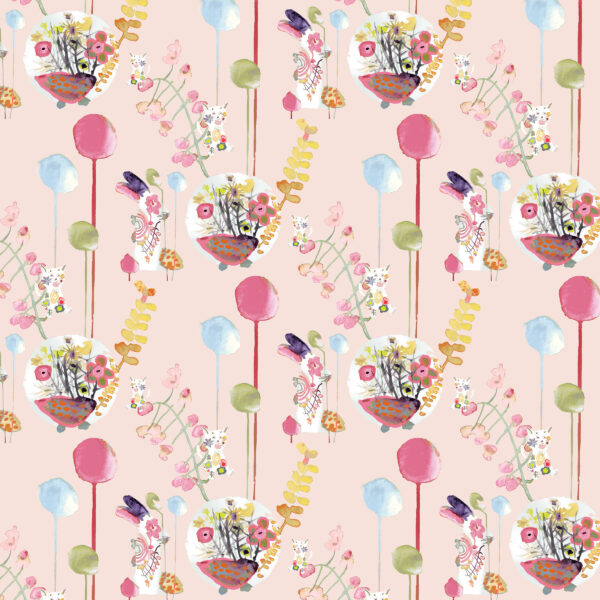 The Ritas World collection by Mushaboom Design. Textile and wallcoverings. Pattern Fest, colour Birthday.