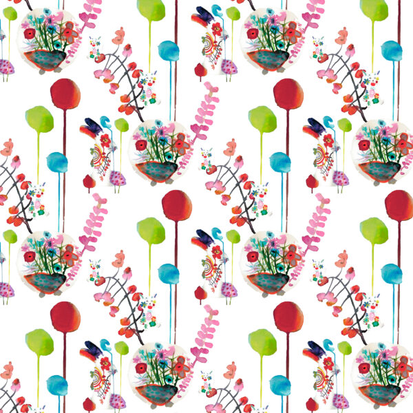 The Ritas World collection by Mushaboom Design. Textile and wallcoverings. Pattern Fest, colour Tea Party.