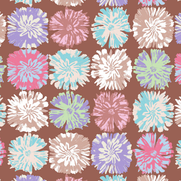 The Rita's World collection by Mushaboom Design. Pattern Posey, colour Rosey. Detail.