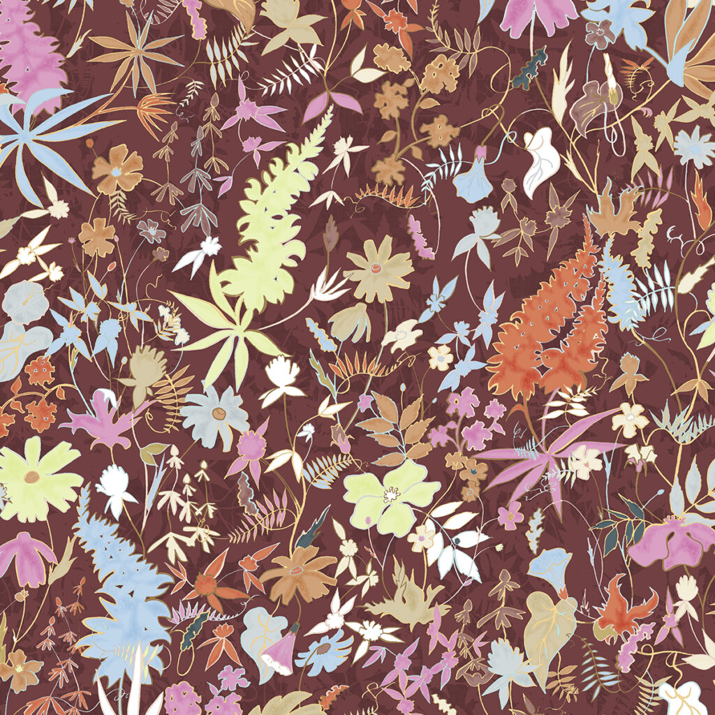 Wildthing, textile and wallcovering design from the Oh Canada collection.