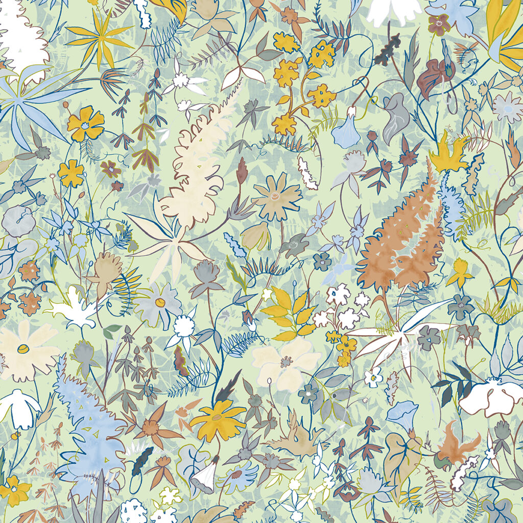 Wildthing, textile and wallcovering design from the Oh Canada collection.