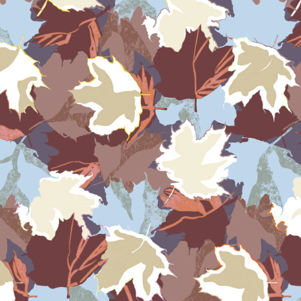 Maple, textile and wallcovering design from the Oh Canada collection.