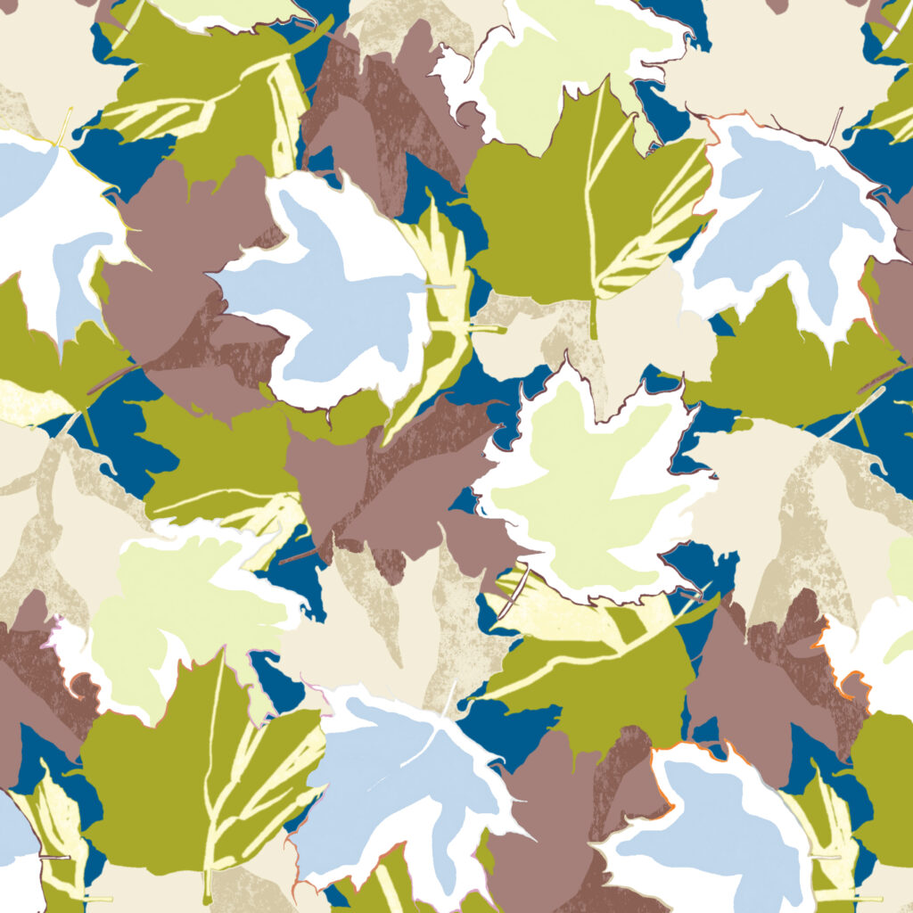 Maple, textile and wallcovering design from the Oh Canada collection.